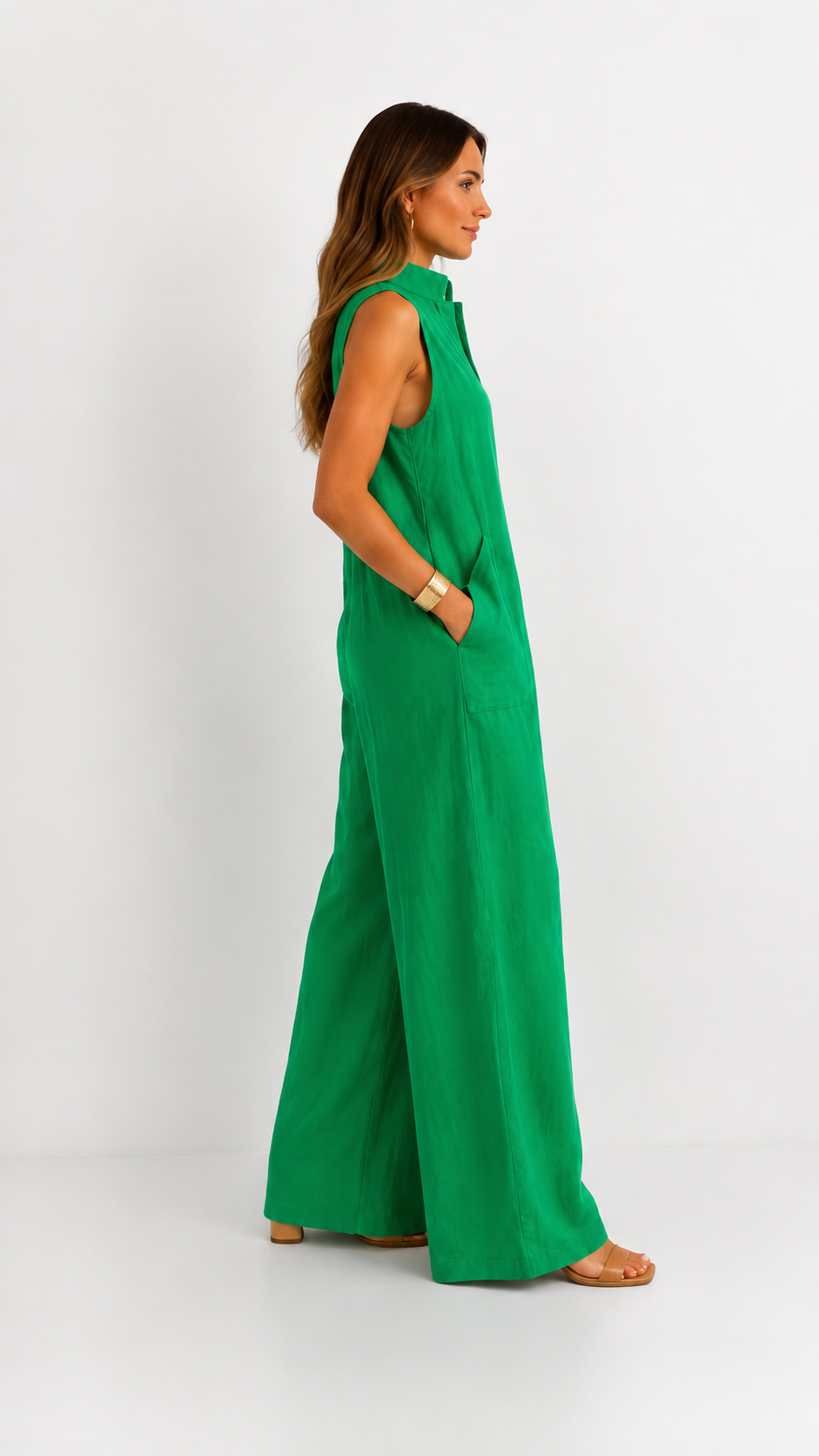 Claire | Jumpsuit Elegante de Lino, Corte Amplio y Cómodo