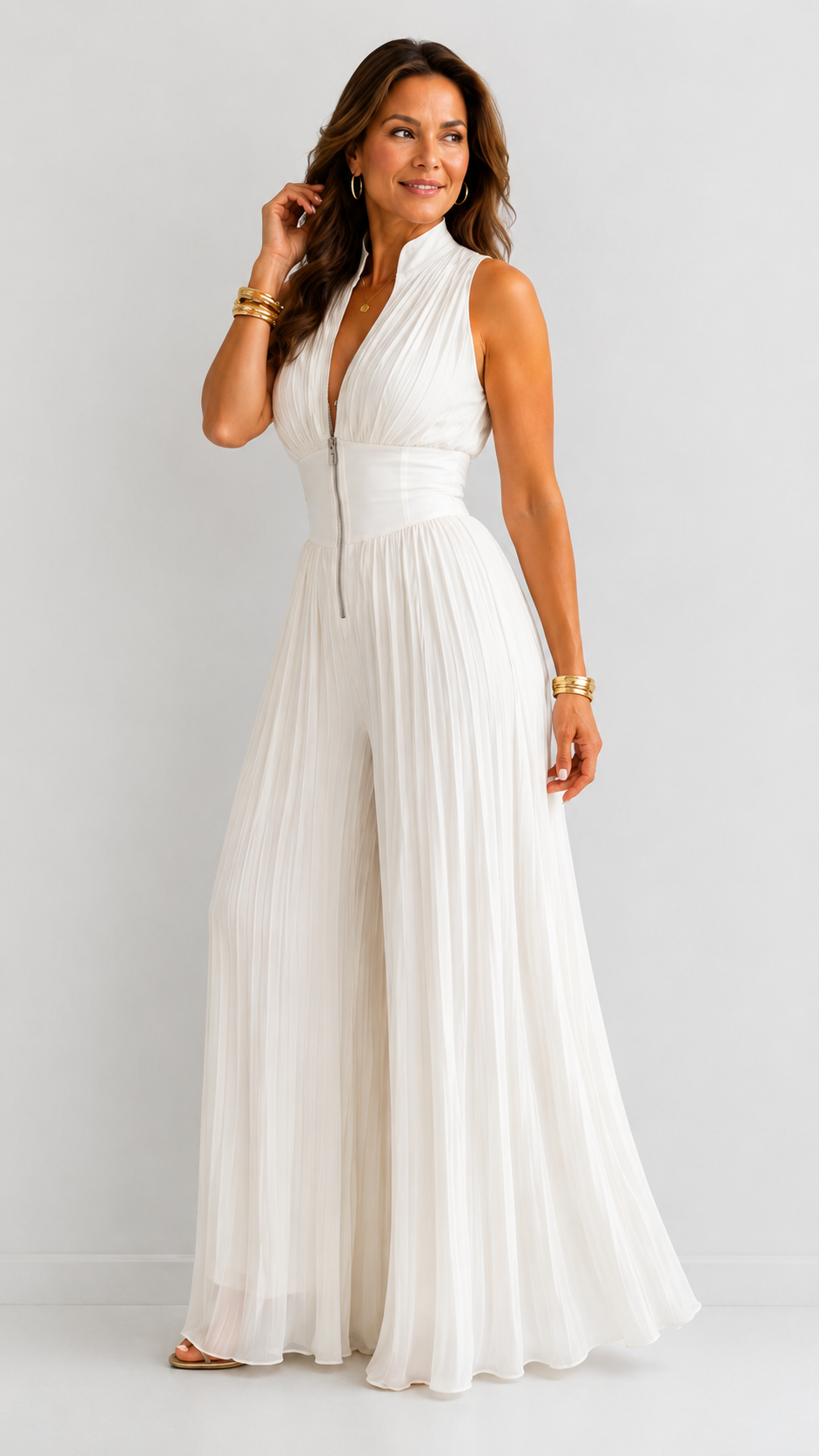 Zakira | Jumpsuit Plisado Elegante de Pierna Amplia