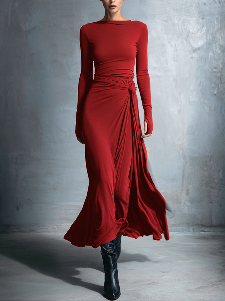 Vittoria · Vestido largo con nudo lateral