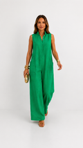 Claire | Jumpsuit Elegante de Lino, Corte Amplio y Cómodo