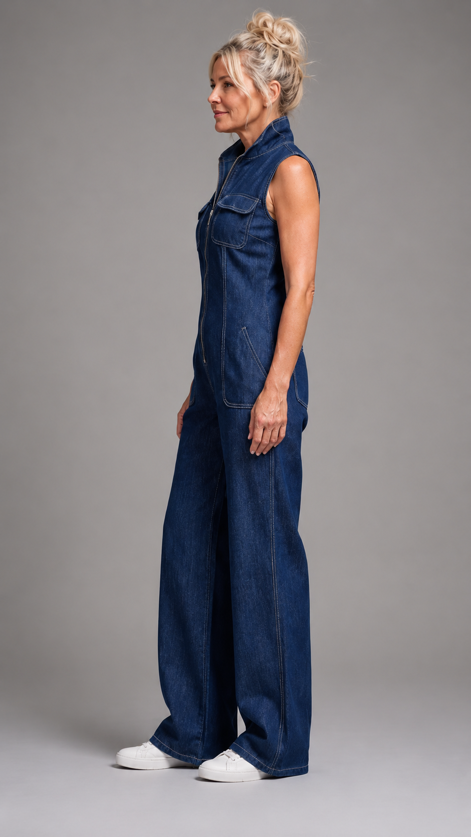 Samantha | Jumpsuit en Mezclilla Elegante de Pierna Amplia
