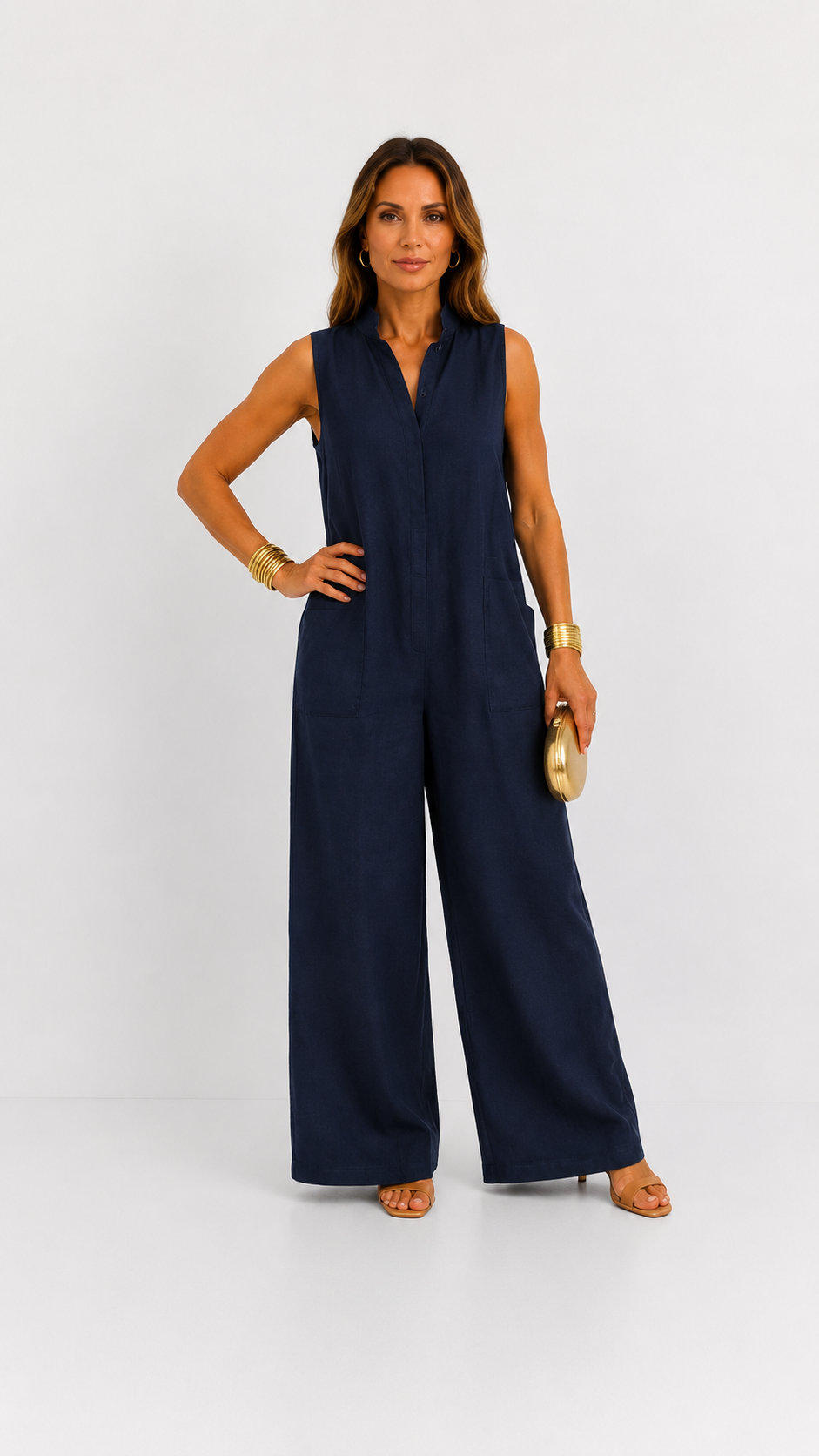 Claire | Jumpsuit Elegante de Lino, Corte Amplio y Cómodo