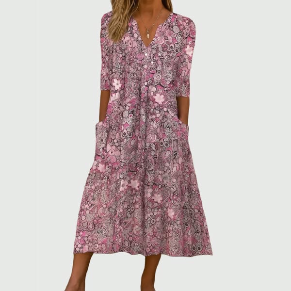 Evelyn | Vestido Midi Elegante con Bolsas