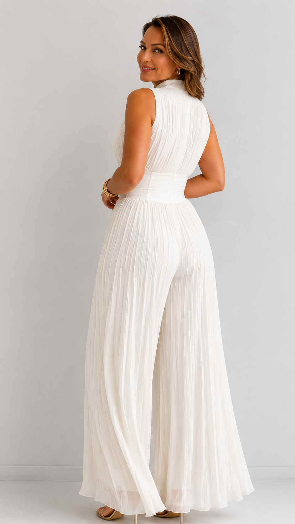 Zakira | Jumpsuit Plisado Elegante de Pierna Amplia