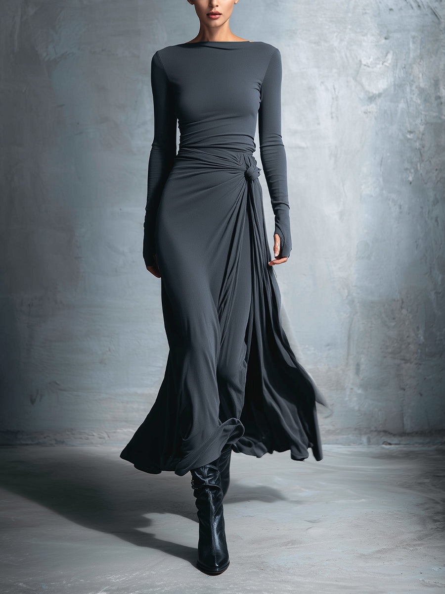 Vittoria · Vestido largo con nudo lateral