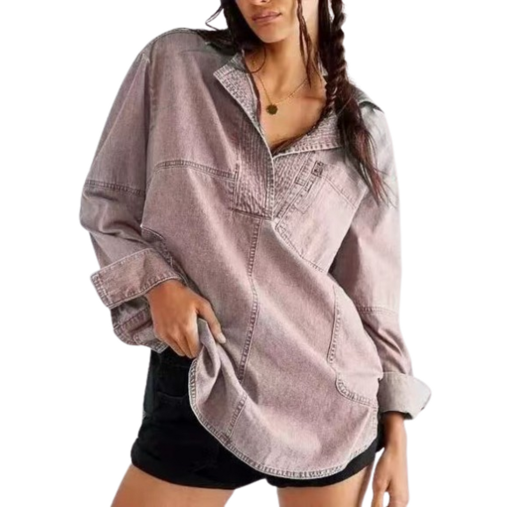 Emilia | Túnica Chic de Mezclilla con Cuello en V