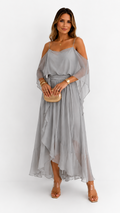 Isabela | Conjunto Fluido Gris con Top de Tirantes Finos y Pantalón Ligero