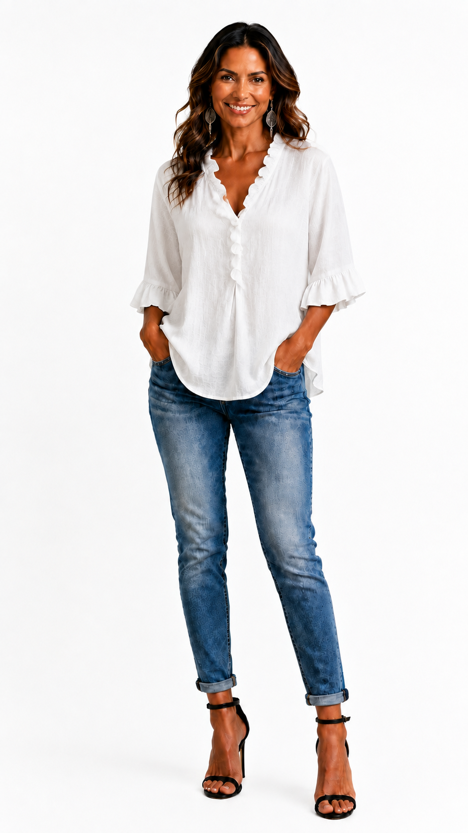 Beatrice | Blusa fruncida de cuello en V