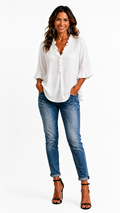 Beatrice | Blusa fruncida de cuello en V