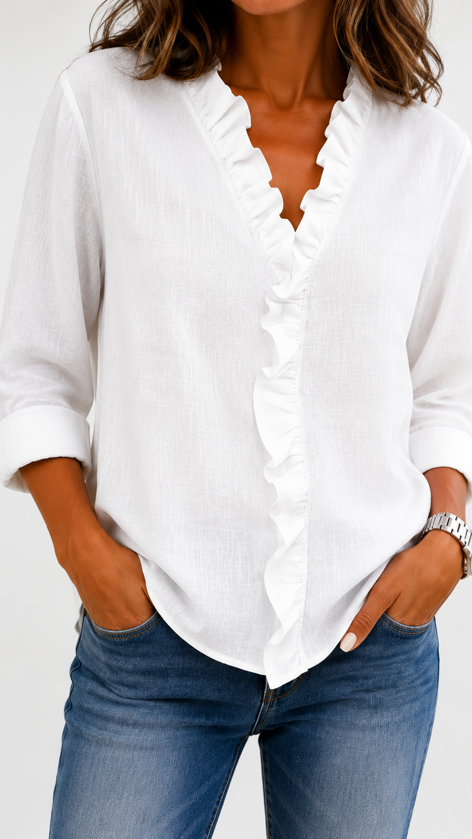 Beatrice | Blusa fruncida de cuello en V
