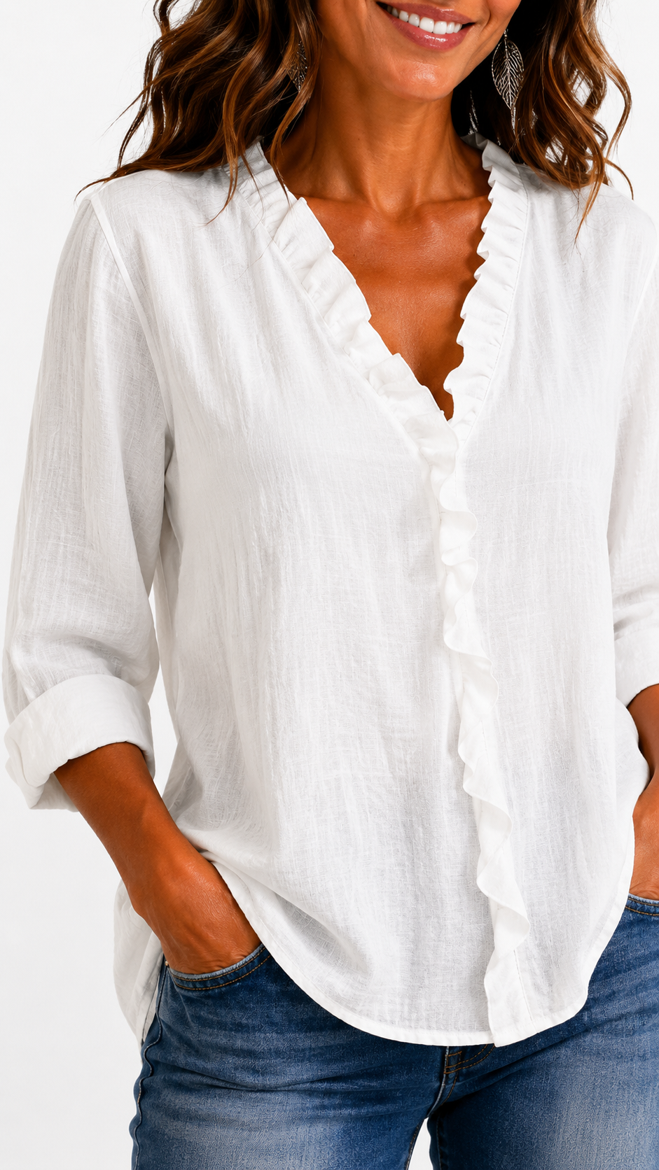 Beatrice | Blusa fruncida de cuello en V