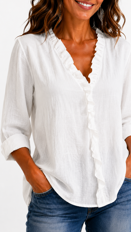 Beatrice | Blusa fruncida de cuello en V