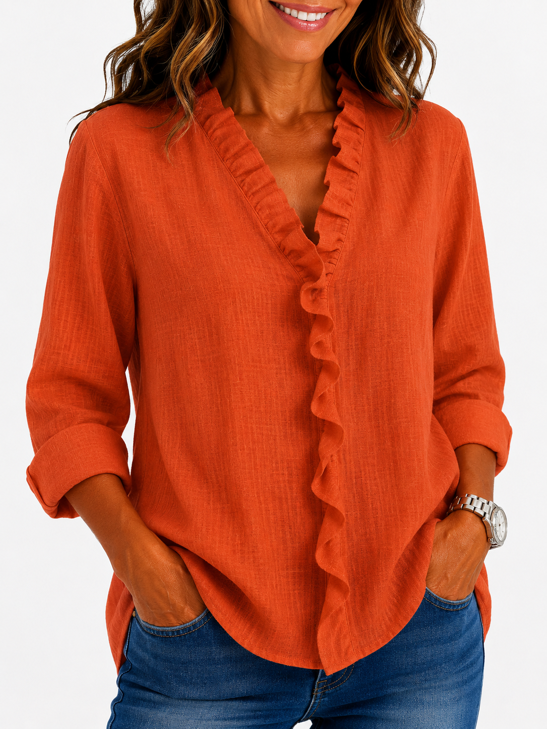 Beatrice | Blusa fruncida de cuello en V