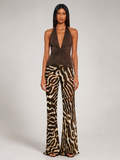 Pantalón Palazzo de Chiffon con Estampado de Cebra - Ibiza