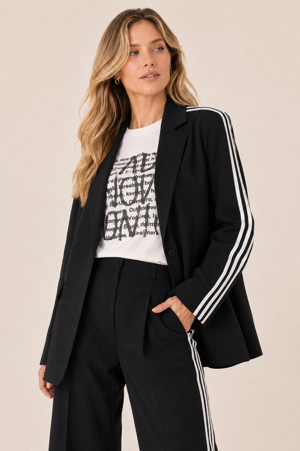 Conjunto Deportivo de Sastrería con Blazer y Pantalón Palazzo – Berlim