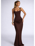 Vestido Largo con Corsé Estructurado y Escote Cuadrado – Mia