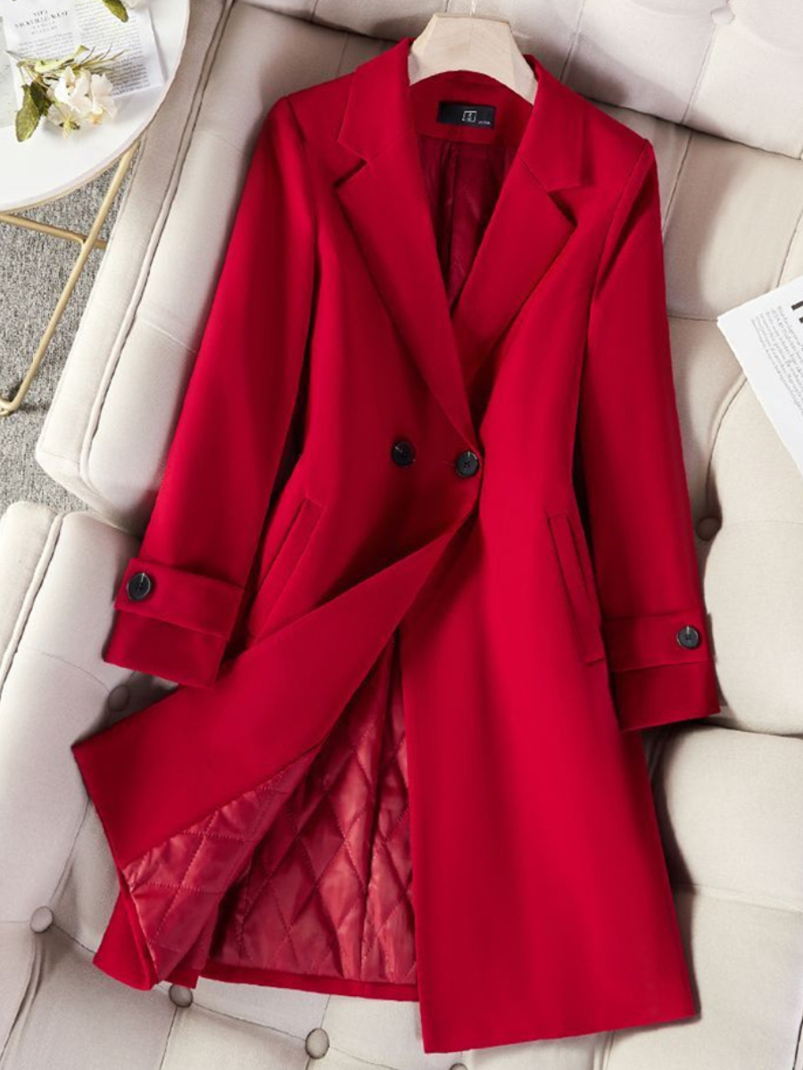 Blazer de Sastrería Femenino Alargado con Forro Acolchado – Valentina