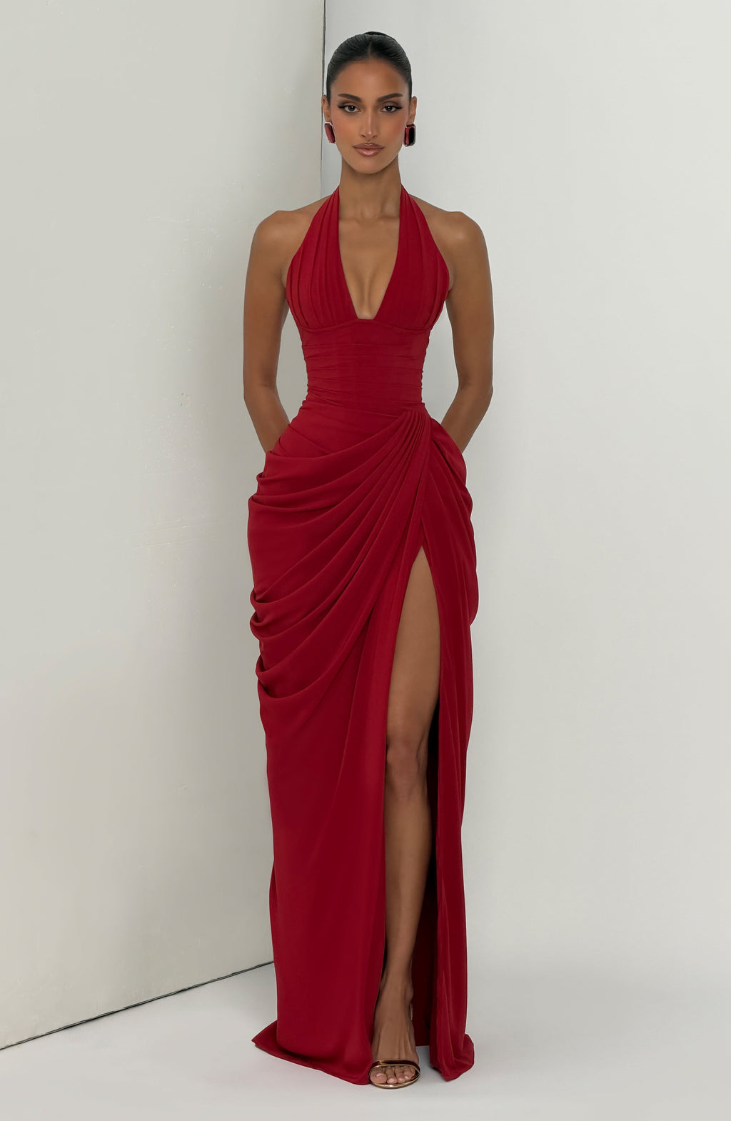 Vestido Largo con Corsé y Abertura – Mireya