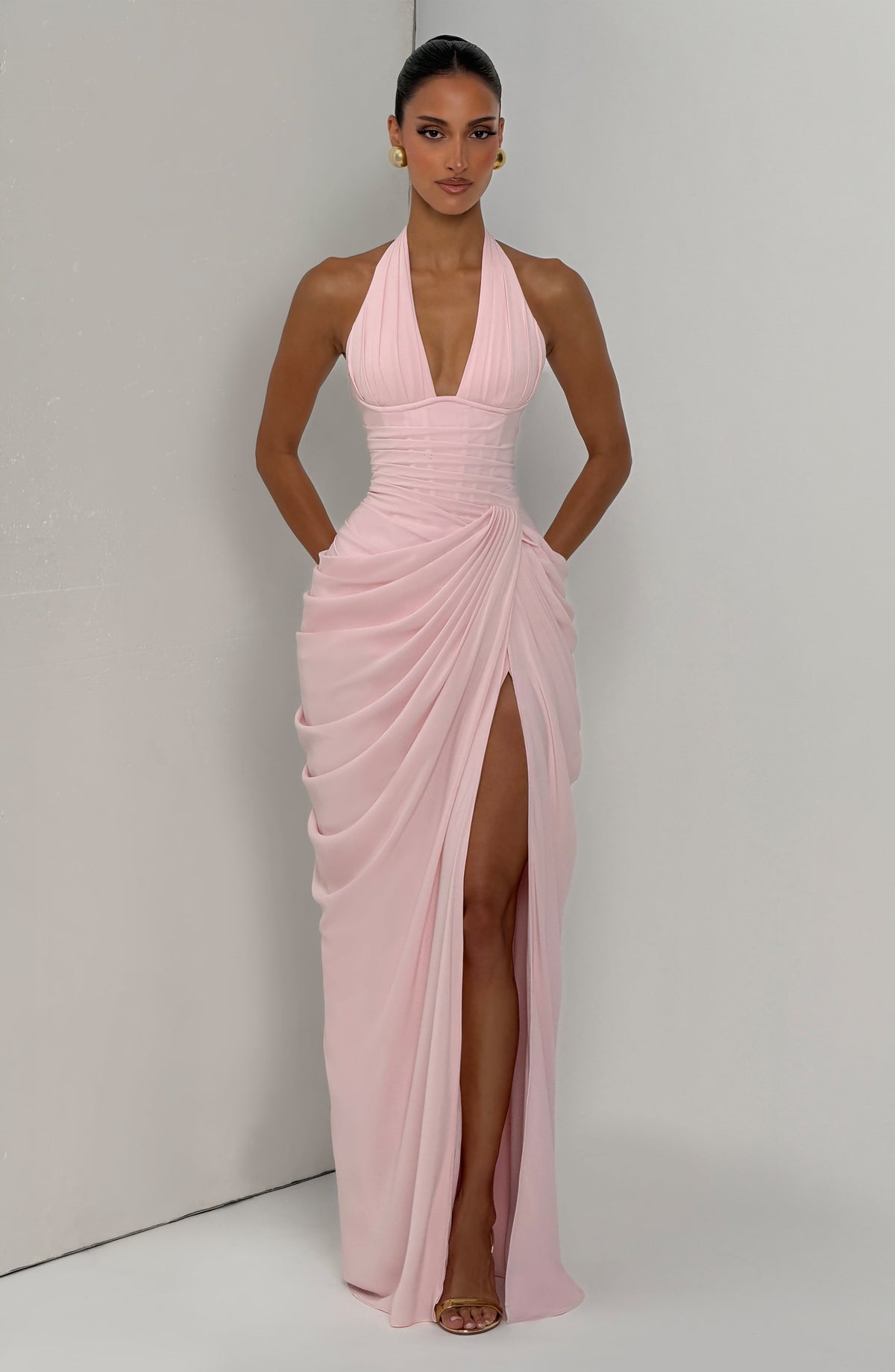 Vestido Largo con Corsé y Abertura – Mireya