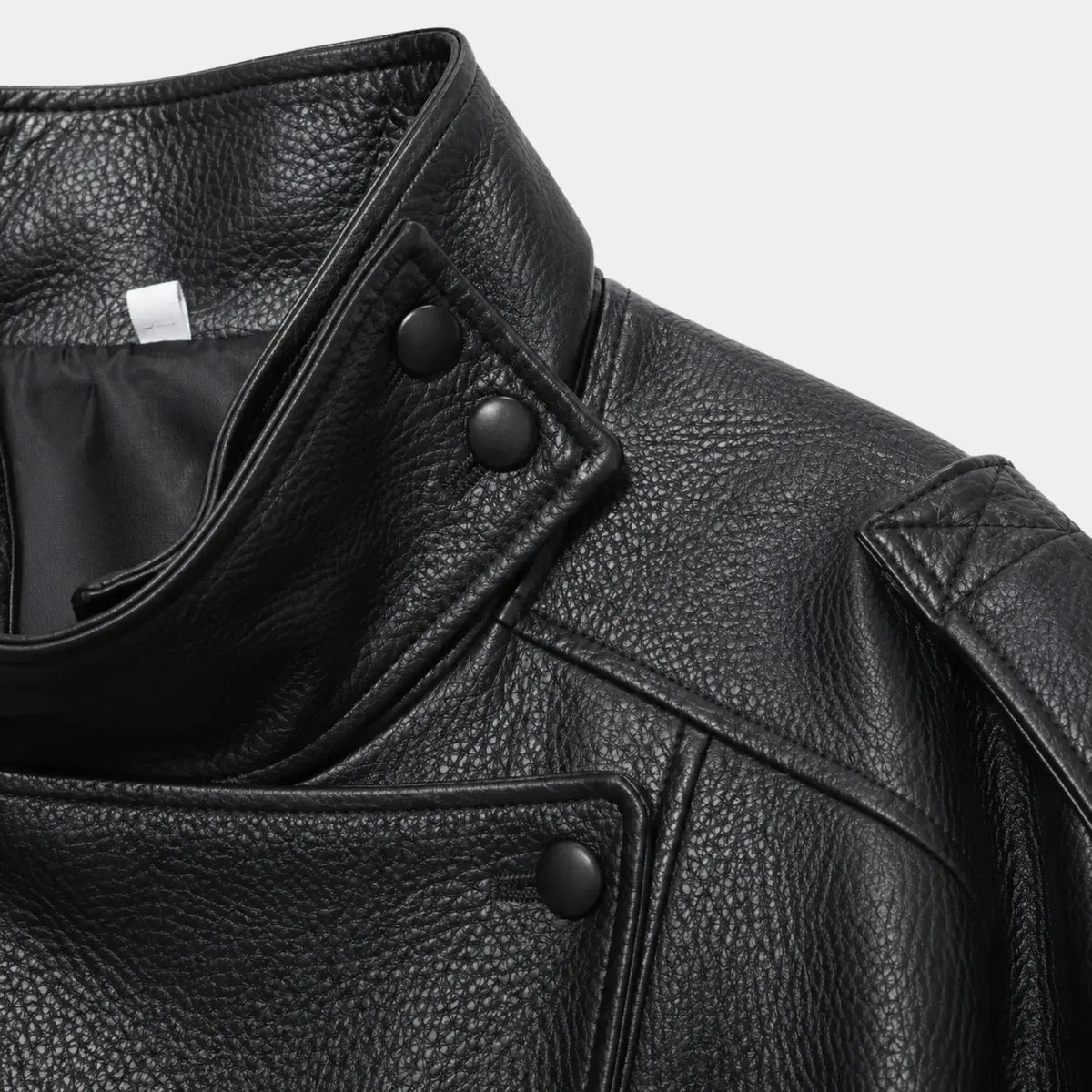 Chaqueta Femenina de Piel Premium Oversized Cuello Alto – Bruges