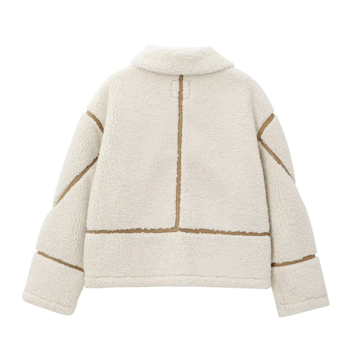Chaqueta Femenina Afelpada Teddy con Detalles en Cuero – Oslo