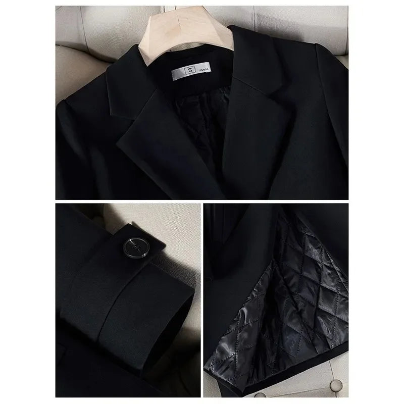 Blazer de Sastrería Femenino Alargado con Forro Acolchado – Valentina