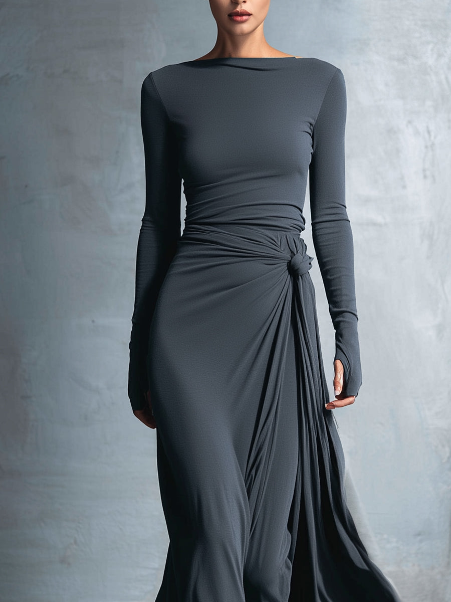 Vittoria · Vestido largo con nudo lateral