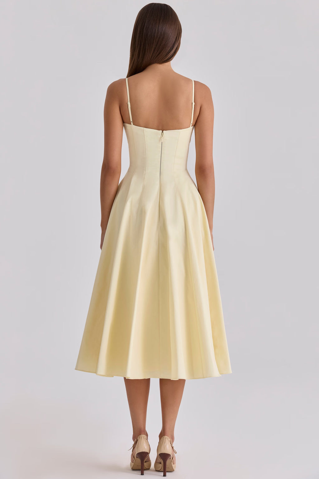 Vestido Midi Evasé con Escote Corazón - Amalfi