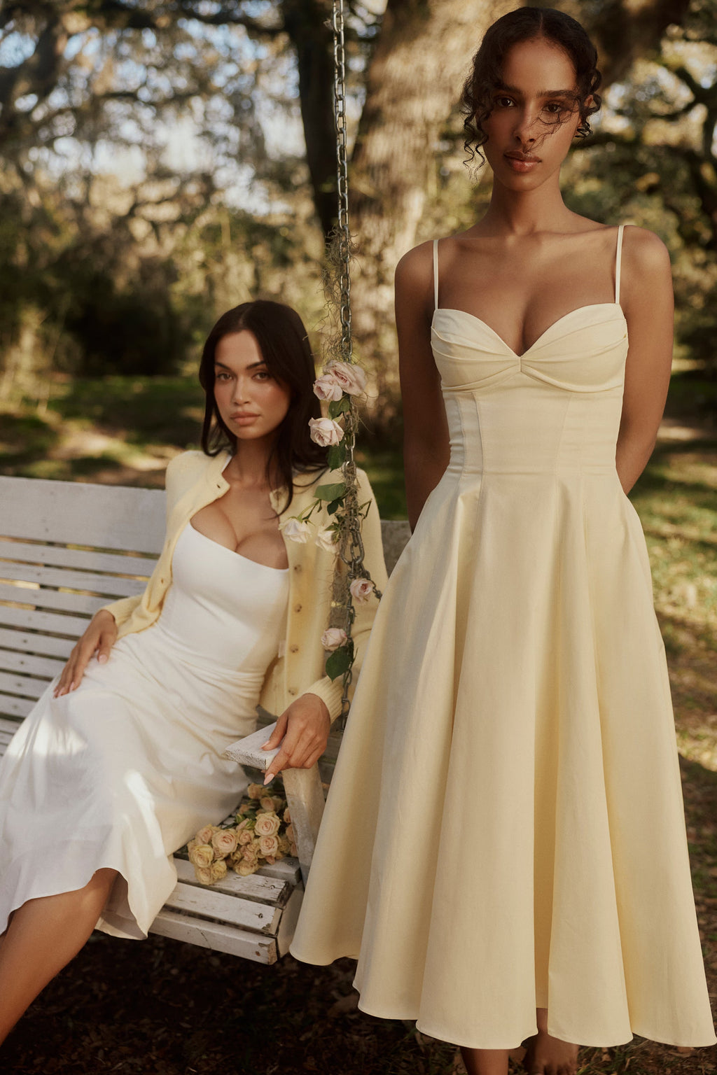 Vestido Midi Evasé con Escote Corazón - Amalfi