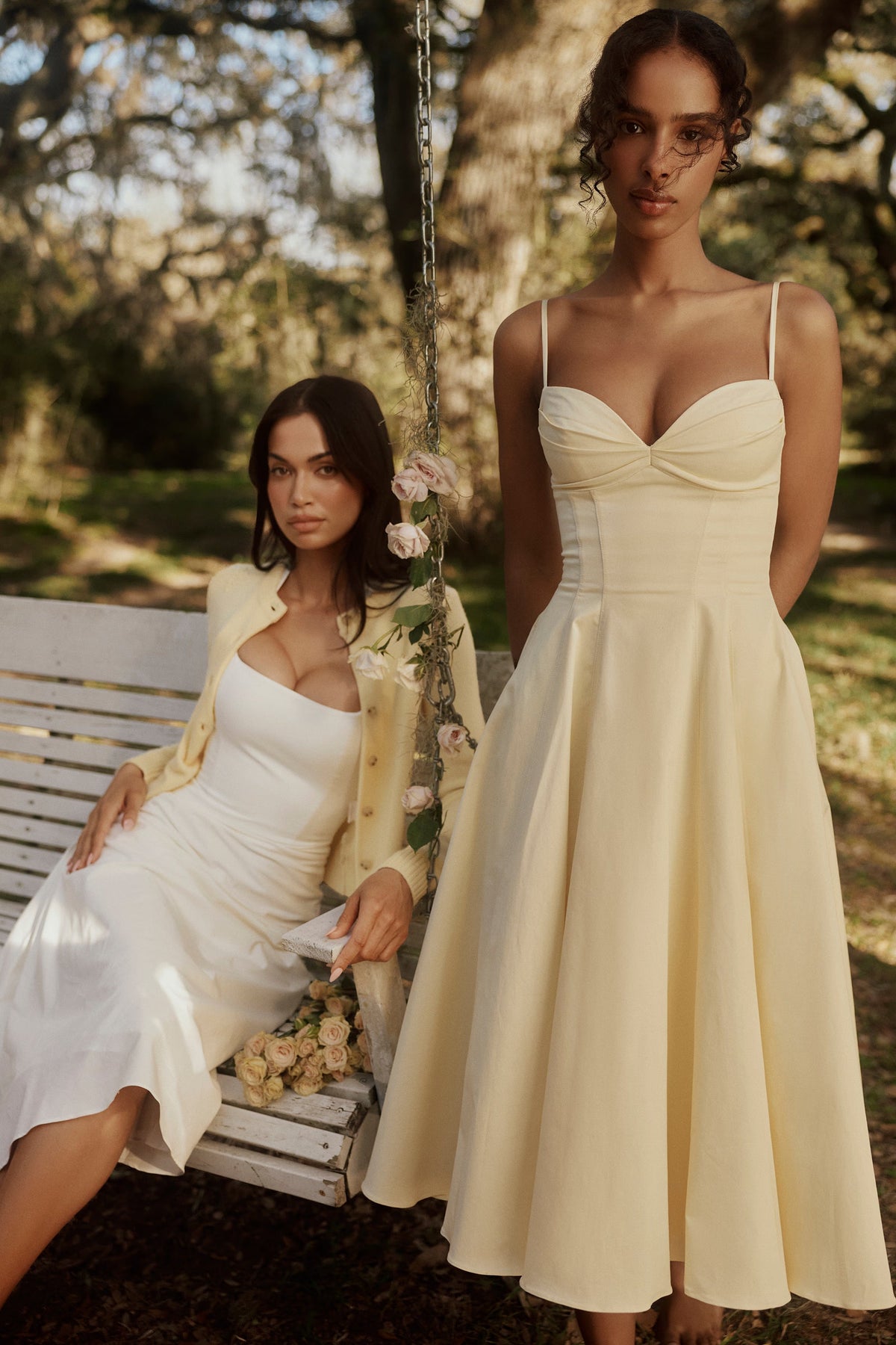 Vestido Midi Evasé con Escote Corazón - Amalfi