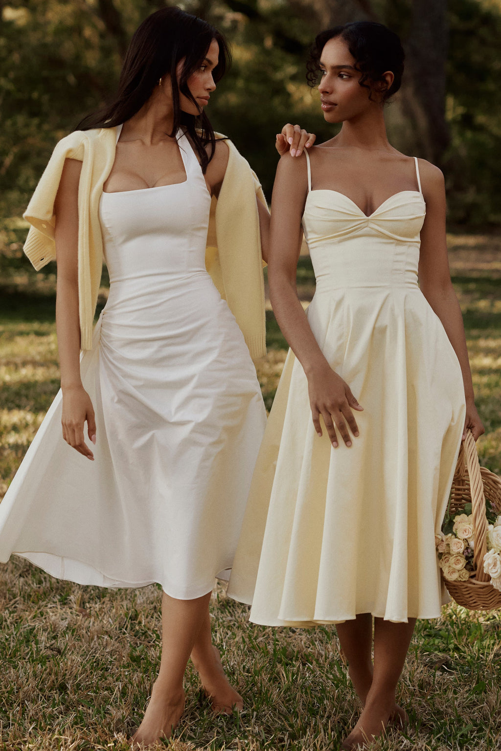 Vestido Midi Evasé con Escote Corazón - Amalfi