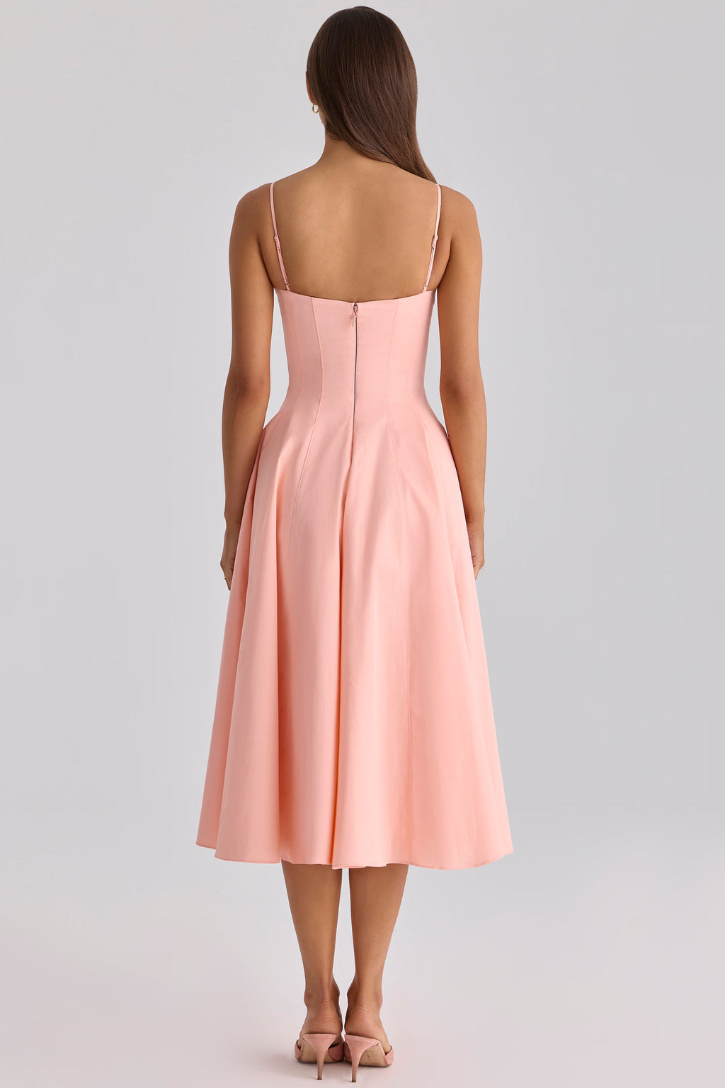 Vestido Midi Evasé con Escote Corazón - Amalfi