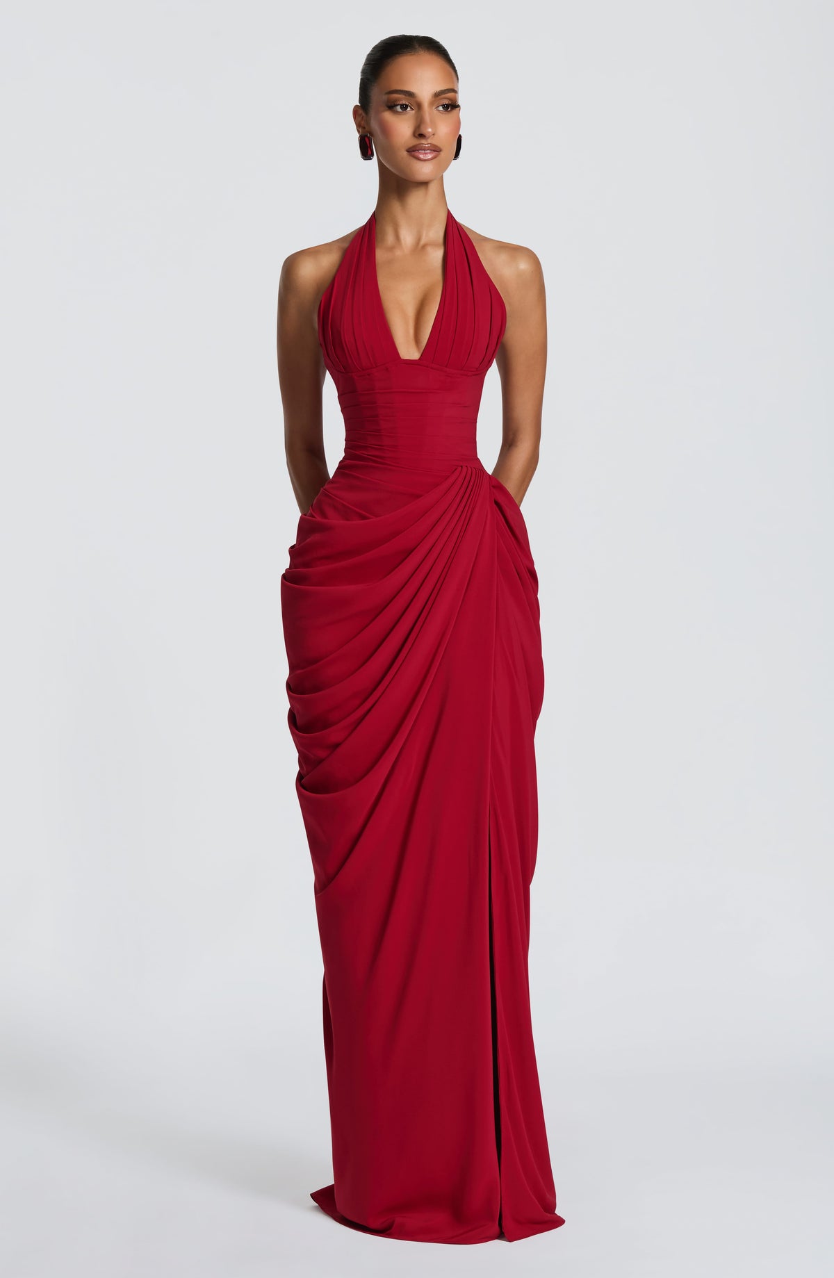 Vestido Largo con Corsé y Abertura – Mireya