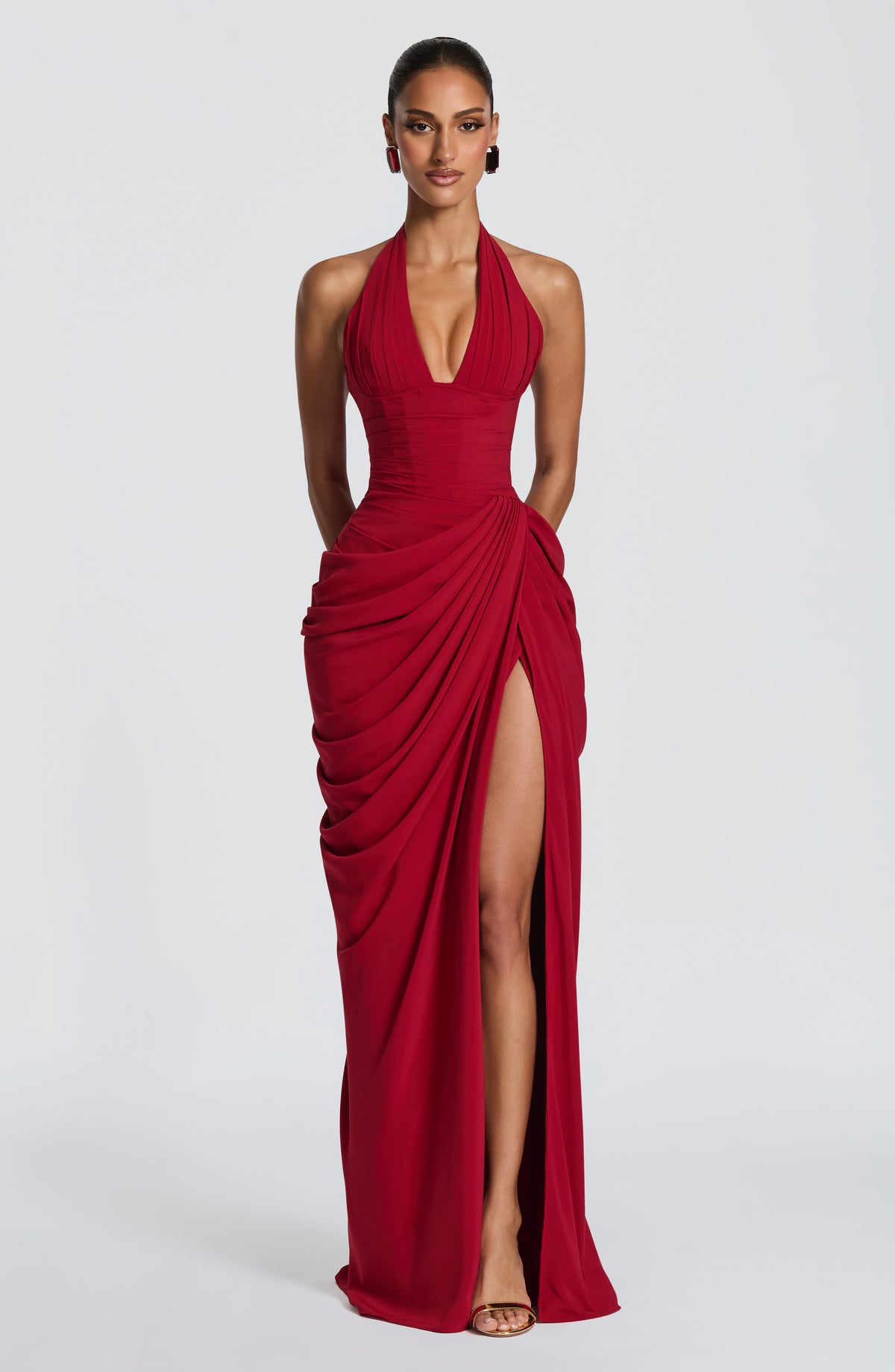 Vestido Largo con Corsé y Abertura – Mireya