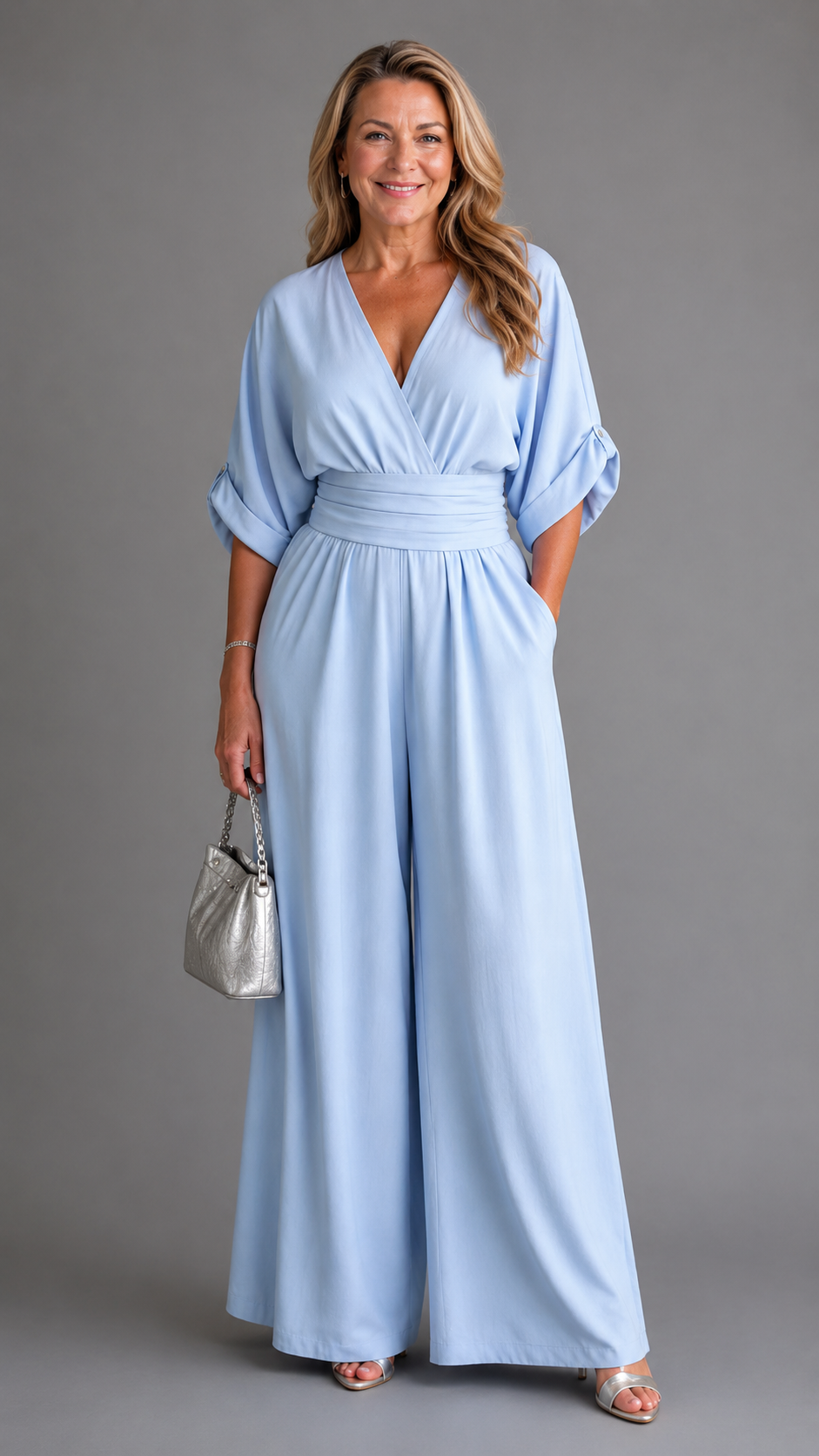 Emene | Jumpsuit Elegante de Pierna Amplia y Escote en V