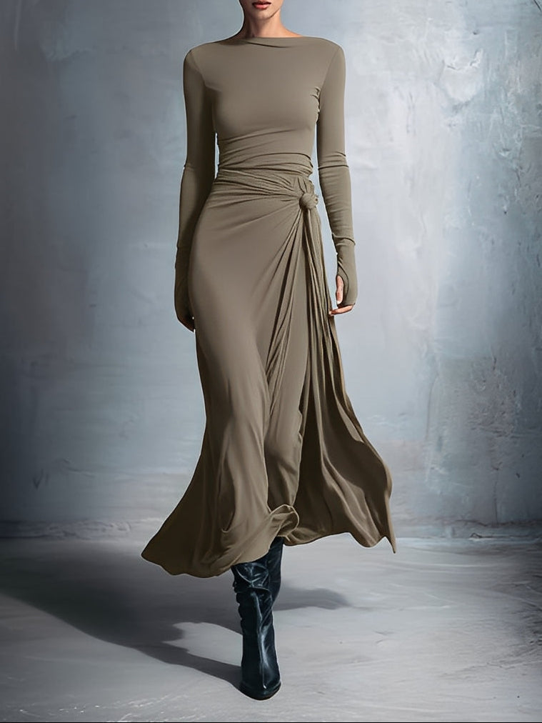 Vittoria · Vestido largo con nudo lateral