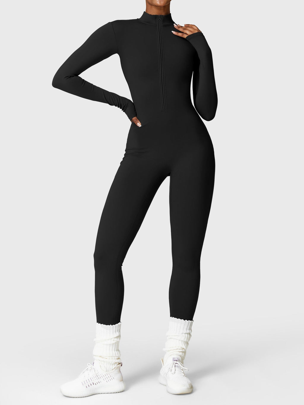 Mono Femenino Térmico Largo Afelpado con Cremallera – Aspen