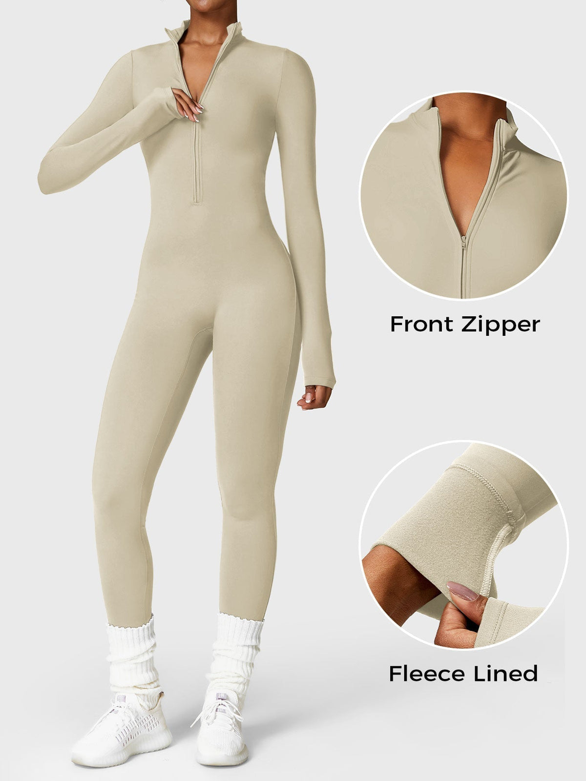 Mono Femenino Térmico Largo Afelpado con Cremallera – Aspen